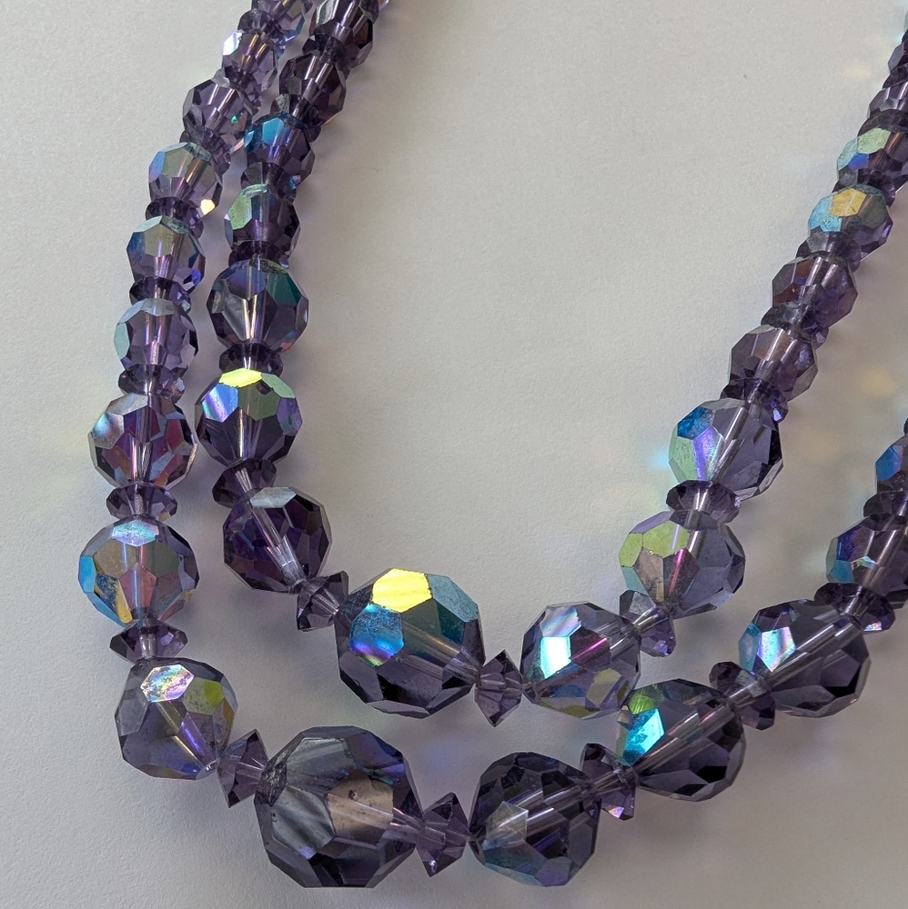 EVC PURPLE AB CRYSTAL NECKLACE - Picture 6 of 10